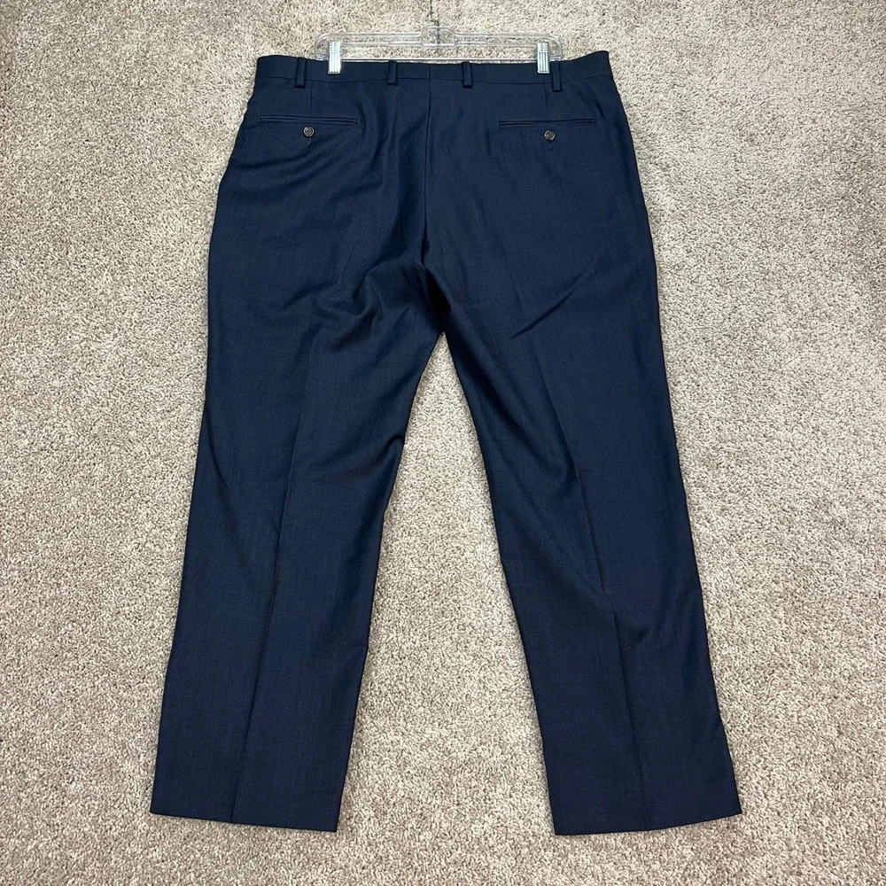 Chaps Pants Mens 38x29 Navy Blue Straight Leg Stretch Waistband Flat Front EUC - Picture 3 of 9